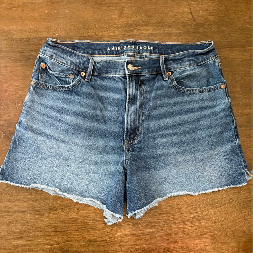 American Eagle Outfitters Women's Distressed Blue Jean Shorts